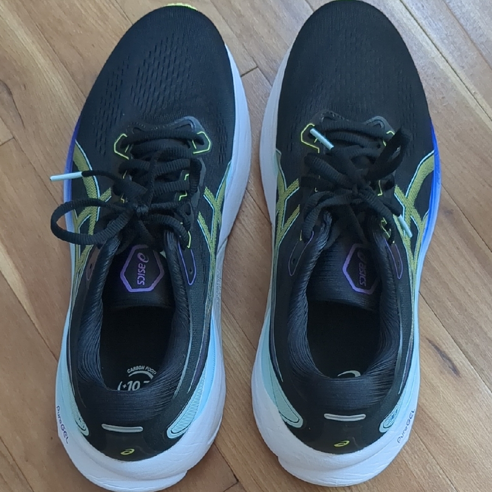 Asics Black and Neon Green Athletic Sneakers